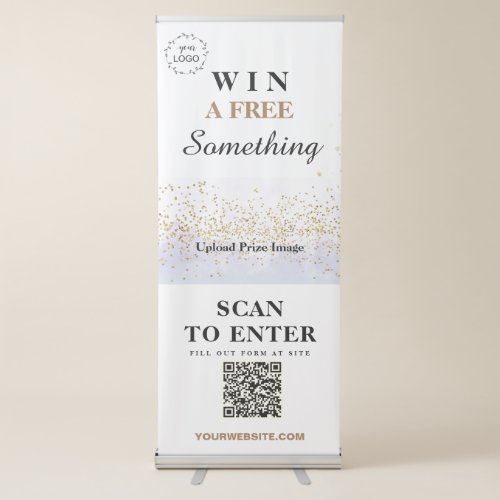  UPLOAD QR  IMAGE LOGO GIVE AWAY CONTEST WIN RETRACTABLE BANNER