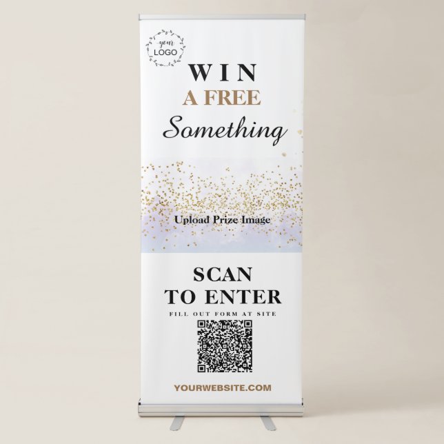*~* UPLOAD QR + IMAGE LOGO GIVE AWAY CONTEST WIN RETRACTABLE BANNER (Front)