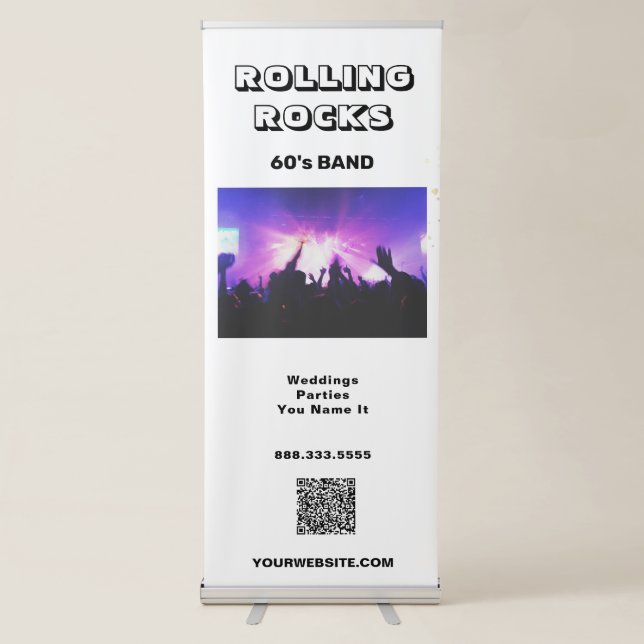 *~* UPLOAD QR + IMAGE Singer Band Music Musician  Retractable Banner (Front)