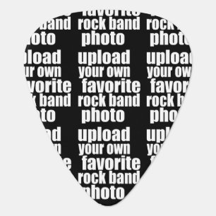 upload rock band photo (with name) black guitar pick