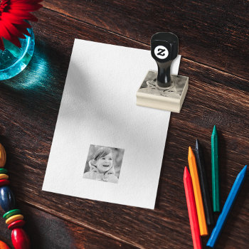 Upload Selfie And Create Custom Personalized Photo Rubber Stamp by iCoolCreate at Zazzle