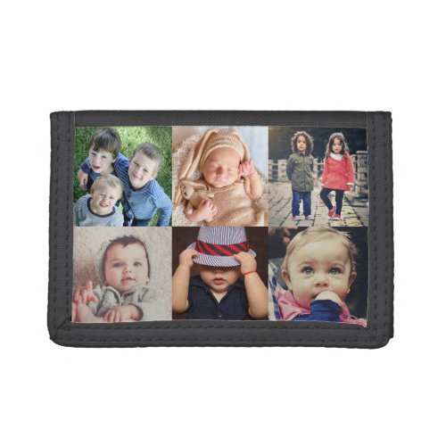 Upload six photo trifold wallet