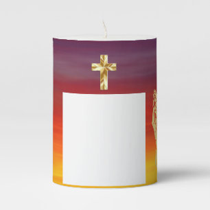 Upload the photo pillar candle