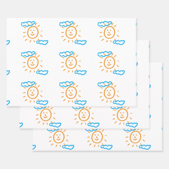 Upload Youar Art Drawing Turn Kids Artwork to Wrapping Paper Sheets (Set)