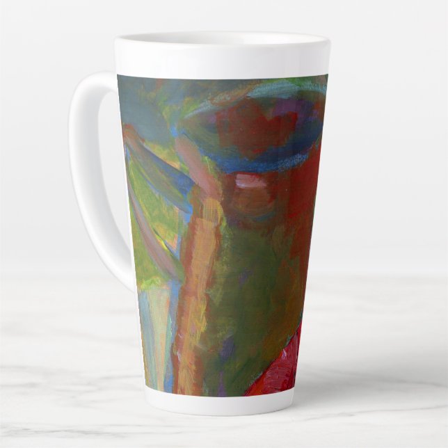 Upload Your Artwork | Turn Custom Painting to Latte Mug (Left Angle)