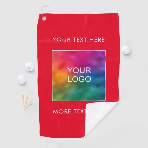 Upload Your Business Company Logo Add Text Red Golf Towel