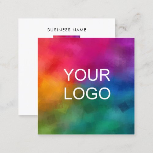 Upload Your Business Company Logo Professional Square Business Card