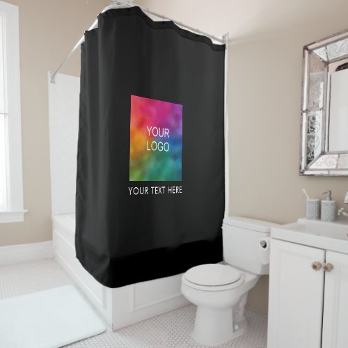 Upload Your Business Logo Add Text Name Slogan Shower Curtain