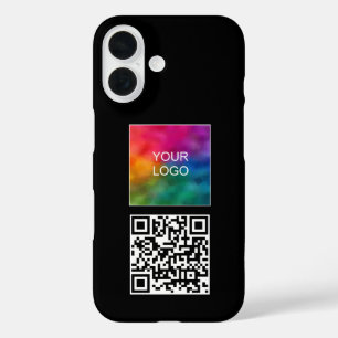 Upload Your Business Logo Elegant Scan Me QR Code iPhone 16 Case