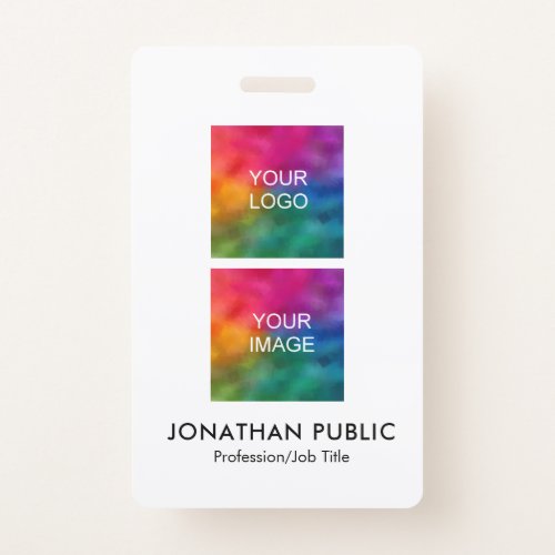 Upload Your Business Logo Here Employee Photo Badge