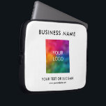 Upload Your Business Logo Here Stylish Template Laptop Sleeve<br><div class="desc">Custom Stylish Template Business Company Corporate Logo Name Here Add QR Code Elegant Modern Promotional Electronics Bags / Tablet & Laptop Cases / Laptop Sleeves / Neoprene Laptop Sleeve 10 inch.</div>