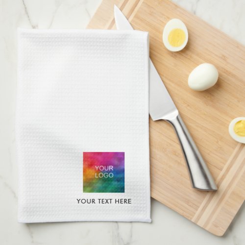Upload Your Business Logo Name Text Template Kitchen Towel