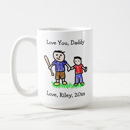 Upload Your Childs Artwork  Cute Fathers Day  Coffee Mug