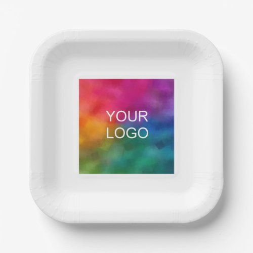 Upload Your Company Business Logo Here Text Custom Paper Plates