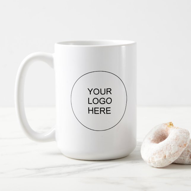 Upload Your Company Logo Elegant Modern Simple Coffee Mug (With Donut)