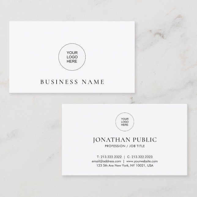 Upload Your Company Logo Here Modern Template Business Card (Front/Back)