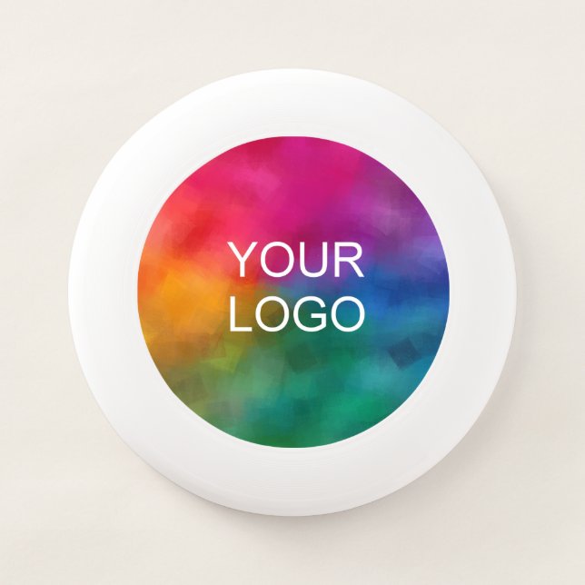 Upload Your Company Logo Here Modern White Wham-O Frisbee (Front)