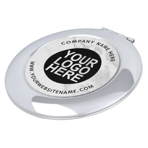 Upload Your Company Logo Marble Compact Mirror