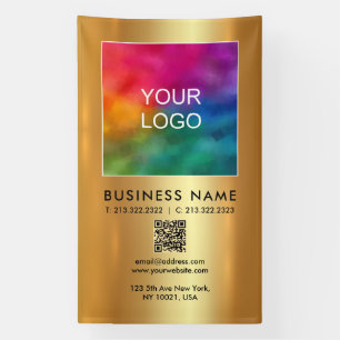 Upload Your Company Logo QR Code Vertical Large Banner