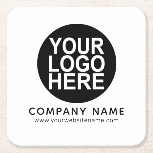 Upload Your Company Logo Square Paper Coaster