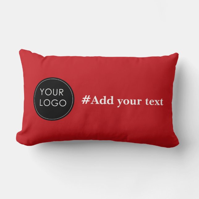 Upload Your Custom Business Logo To Red Lumbar Pillow (Front)