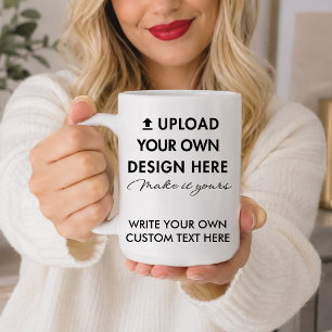 Upload Your Custom Design Photo & Text 20oz Jumbo Giant Coffee Mug