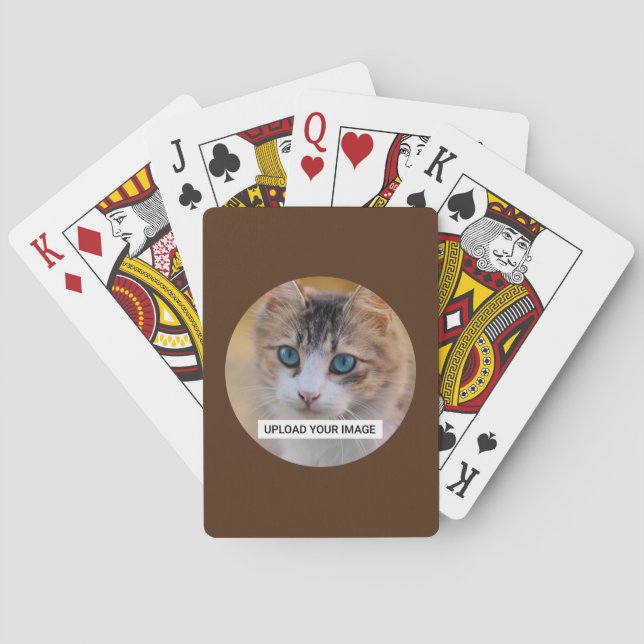 Upload Your Cute Cat Photo Poker Cards (Back)