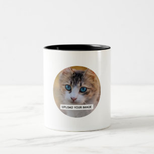 Upload Your Cute Cat Photo Two-Tone Coffee Mug