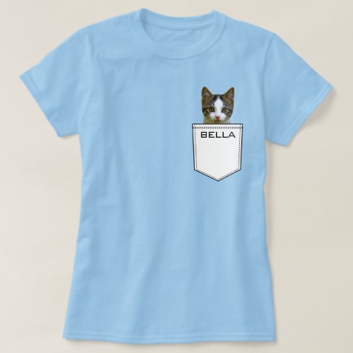 Upload Your Cute Pet Photo and Pets Name Custom  T_Shirt