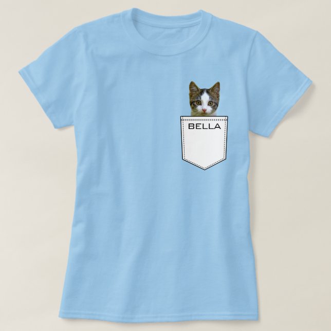 Upload Your Cute Pet Photo and Pet's Name Custom  T-Shirt (Design Front)