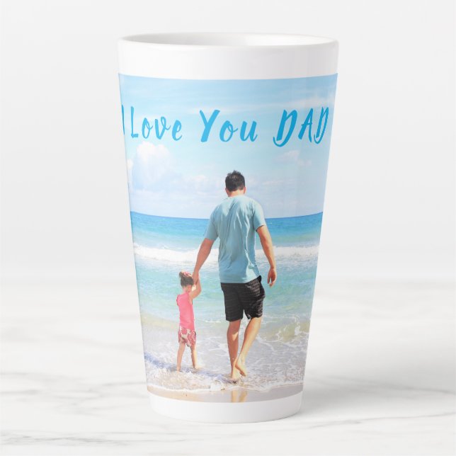 Upload Your Dad Photo Latte Mug Personalized Gift (Front)