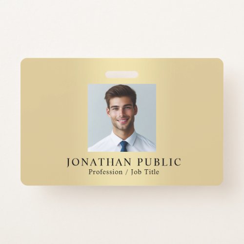 Upload Your Employee Photo Gold Look Template Badge