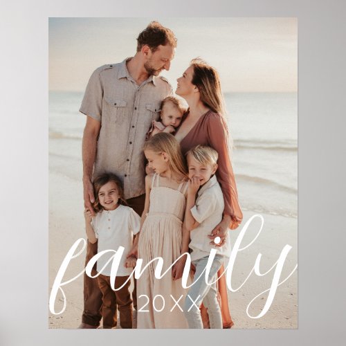 Upload Your Family Photo Memory Modern Script Font Poster