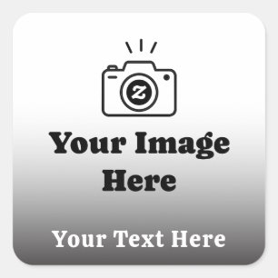 Upload Your Favorite Photo and Text Square Sticker