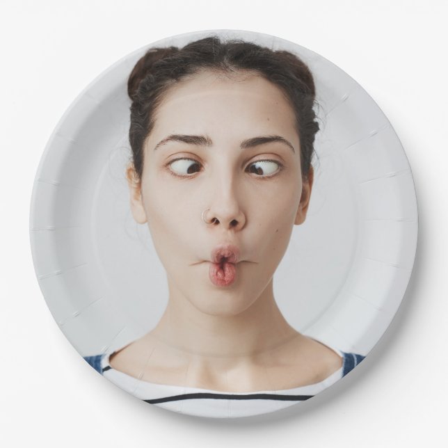  Upload Your Funny Photo Selfie Party  Paper Plates (Front)