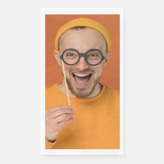 Upload Your Funny Photo Selfie Photo  Paper Guest Towels (Front)