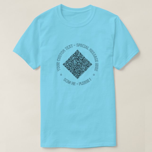 Upload Your Funny QR Code T-Shirt Gift Add Text (Design Front)