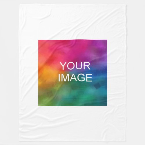 Upload Your Image Photo Picture Or Logo Simple Fleece Blanket