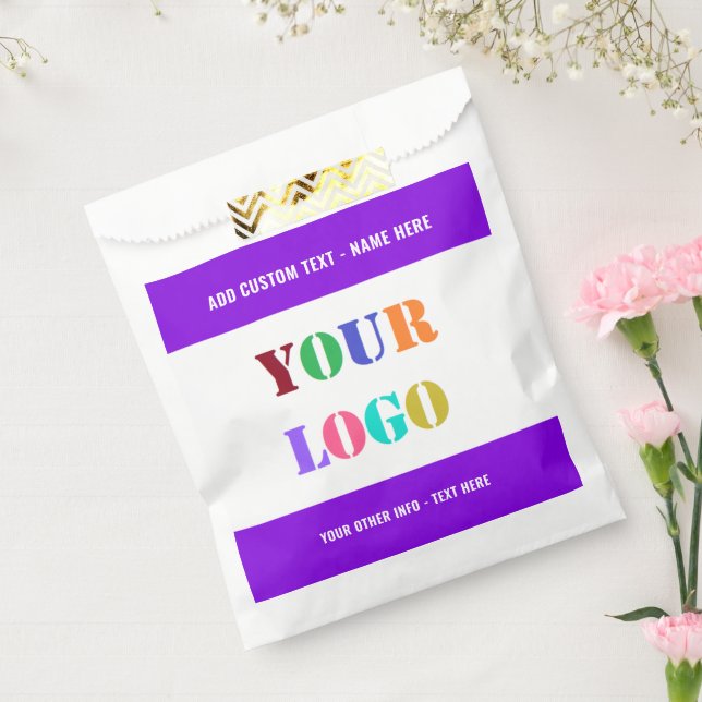 Upload Your Logo Add Text Info Favor Bags Example (Sealed)