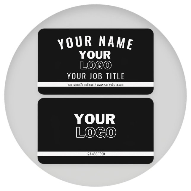 Upload Your Logo | Black & White (editable) Business Card (Creator Uploaded)