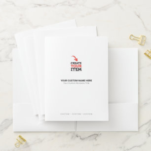 Upload Your Logo Business Custom Pocket Folders x3
