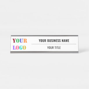 Upload Your Logo Business Desk Name Plate Example