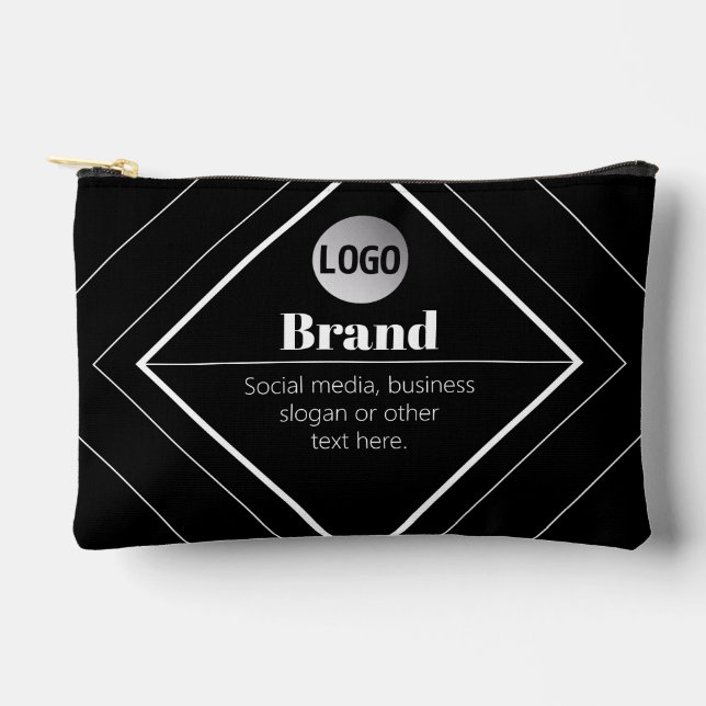 Upload Your Logo & Customizable Text Design Accessory Pouch (Front)