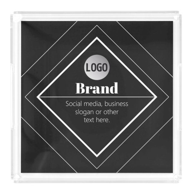 Upload Your Logo & Customizable Text Design Acrylic Tray (Large)