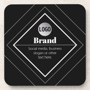 Upload Your Logo & Customizable Text Design Beverage Coaster