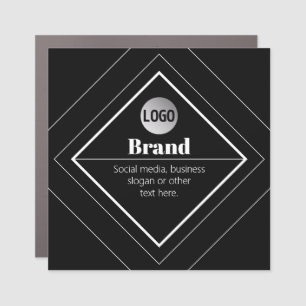 Upload Your Logo & Customizable Text Design Car Magnet
