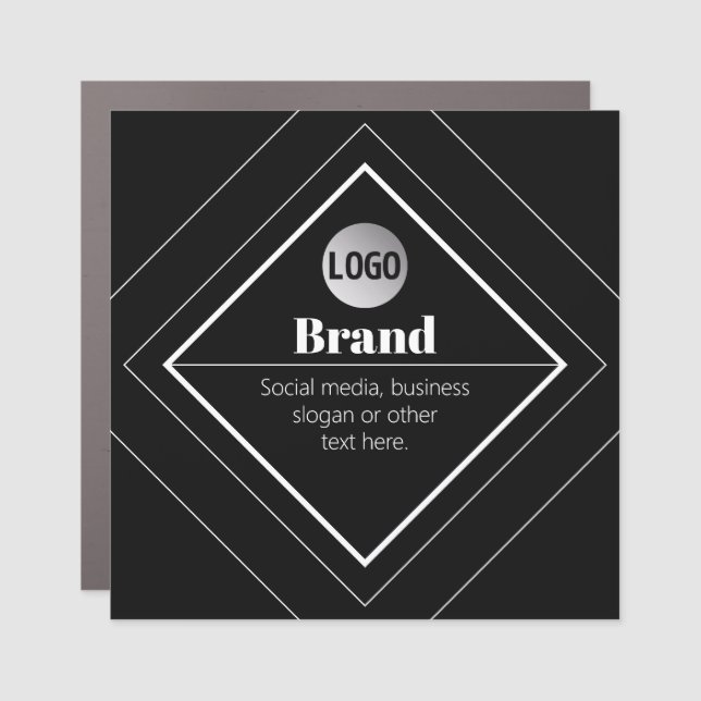 Upload Your Logo & Customizable Text Design Car Magnet (Front)