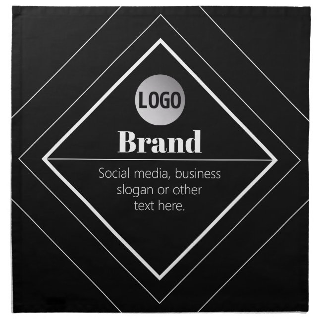 Upload Your Logo & Customizable Text Design Cloth Napkin (Front)