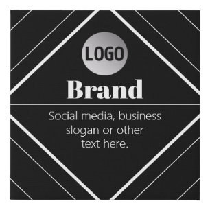 Upload Your Logo & Customizable Text Design Faux Canvas Print