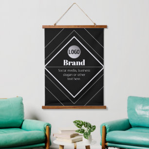 Upload Your Logo & Customizable Text Design Hanging Tapestry